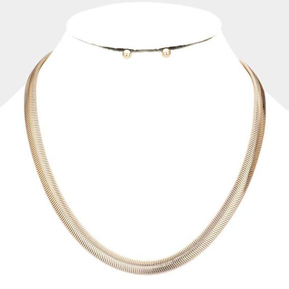 Gold Metal Chain Necklace Set NWT - Picture 1 of 7